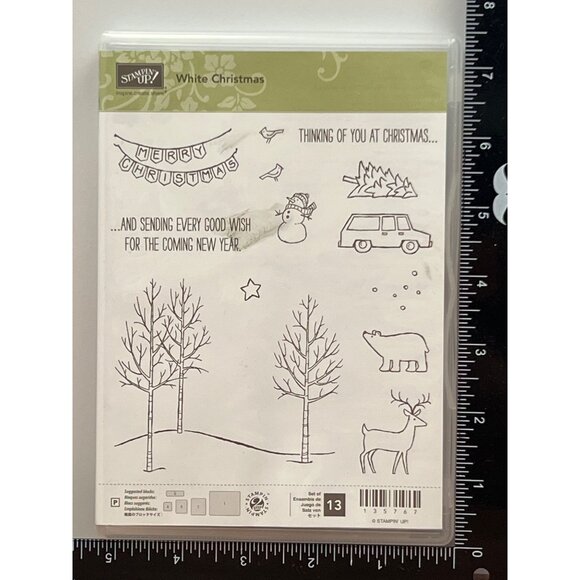 Stampin Up! 135767 White Christmas PHOTOPOLYMER Stamp Set OF 13 TREE BEAR DEER - Picture 1 of 5